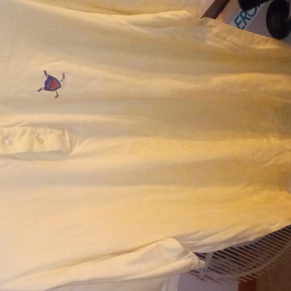 Ralph Lauren Yellow Polo Shirt with Embroidered Logo Size XL